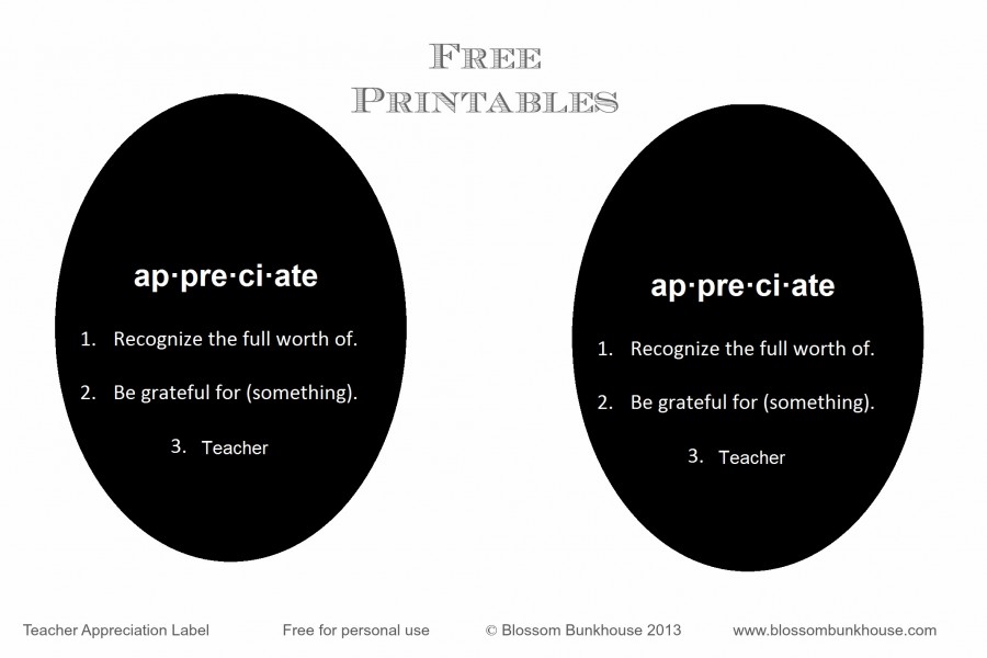 Teacher Appreciation Label